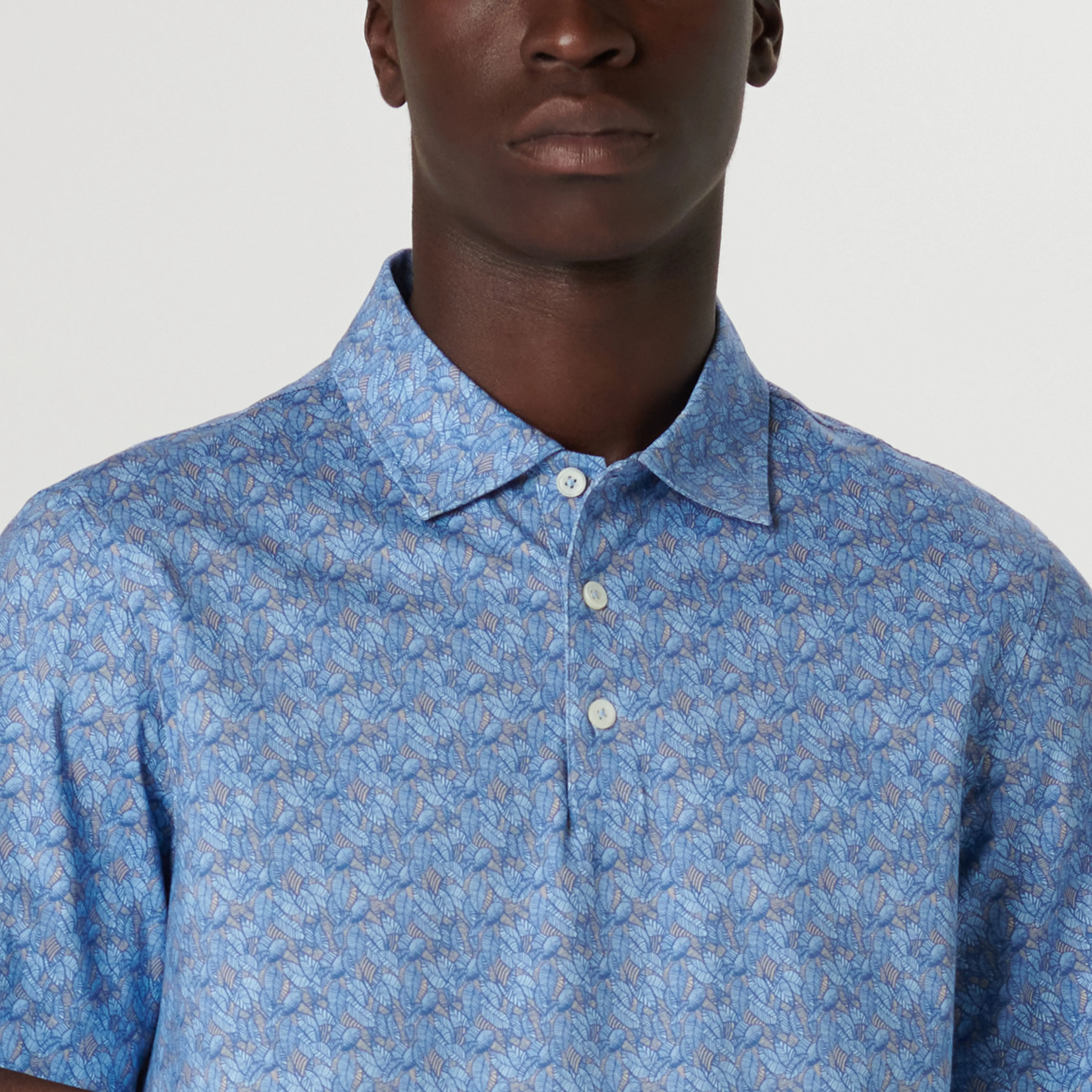 Victor Leaf Print OoohCotton Polo