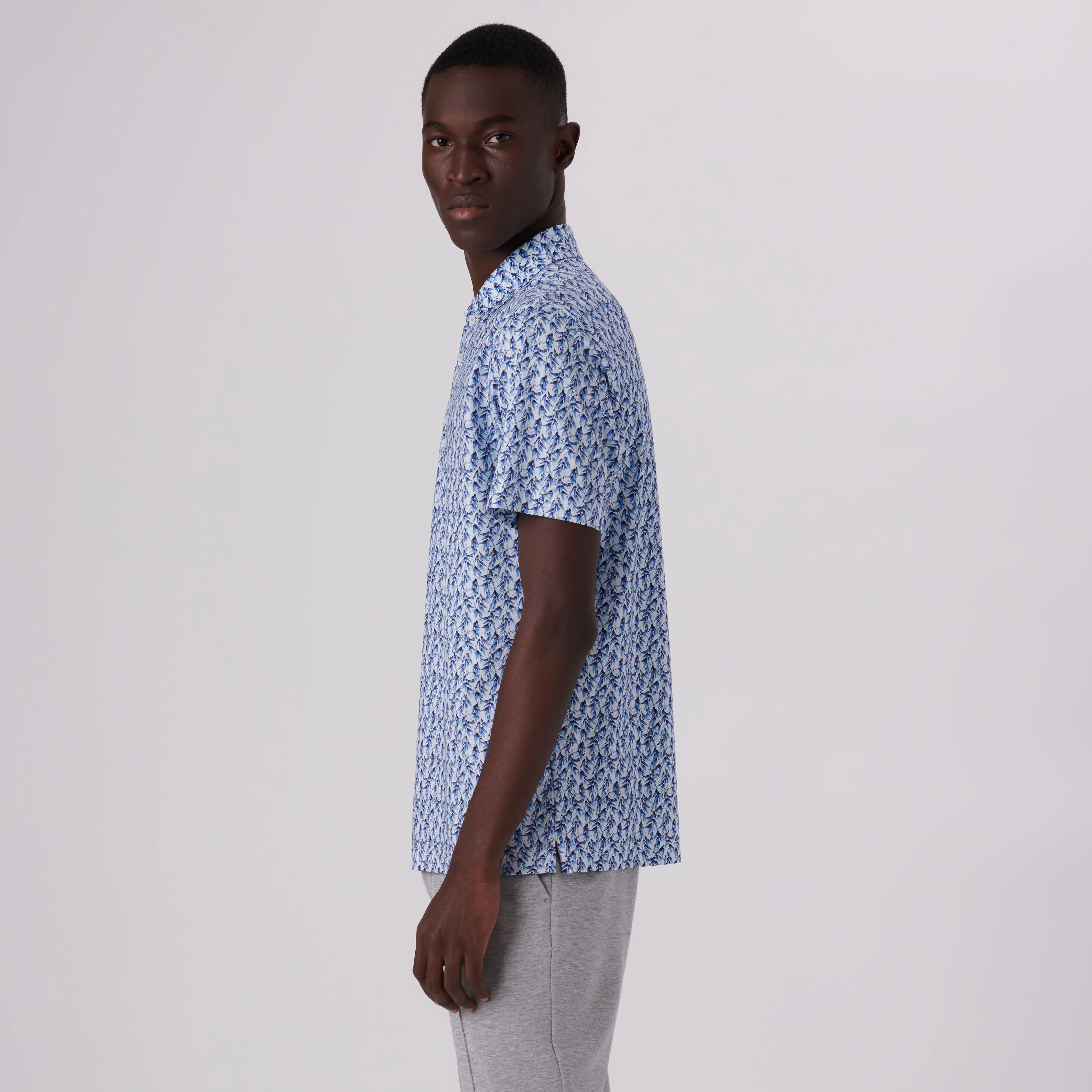 Victor Leaf Print OoohCotton Polo