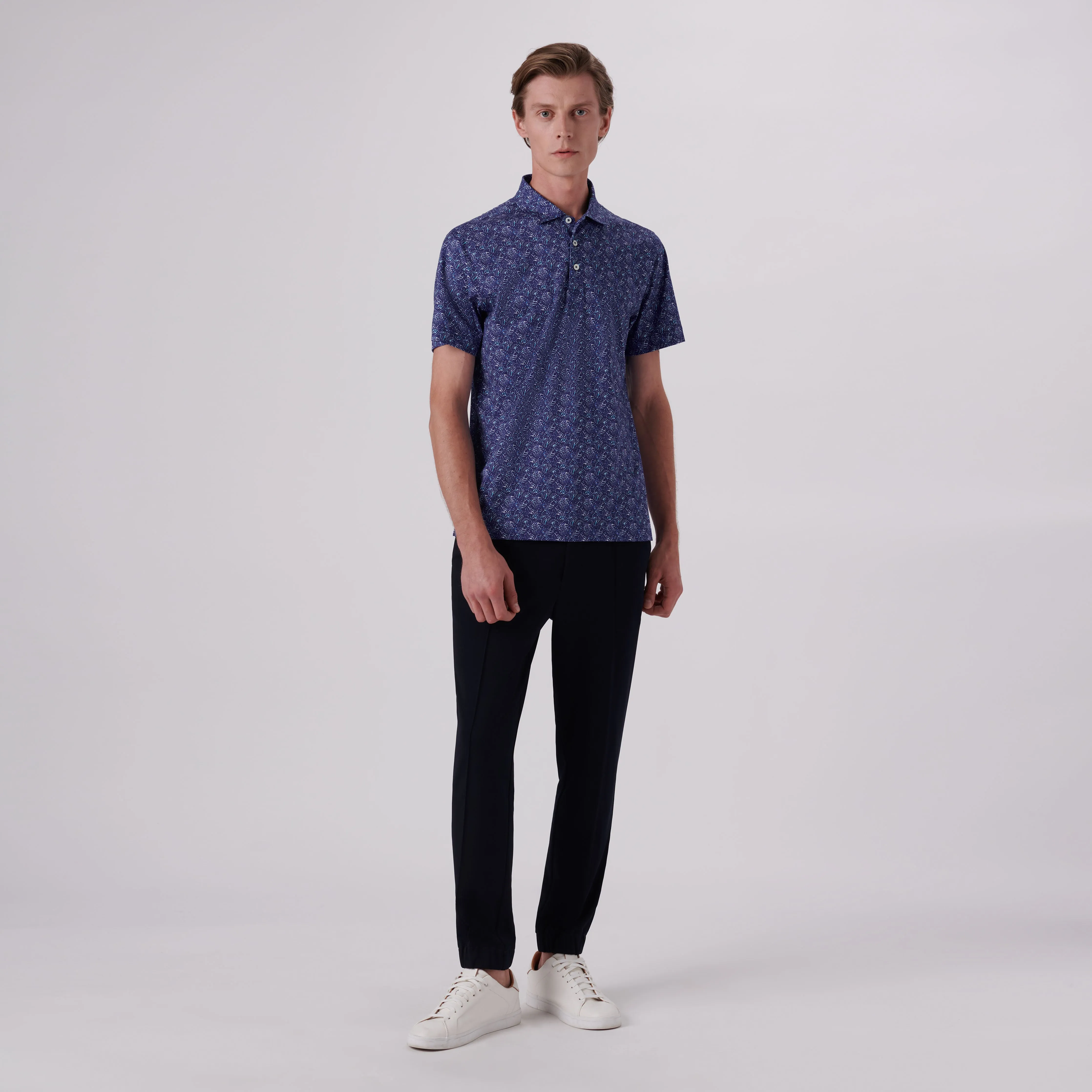 Victor Leaf Print OoohCotton Polo