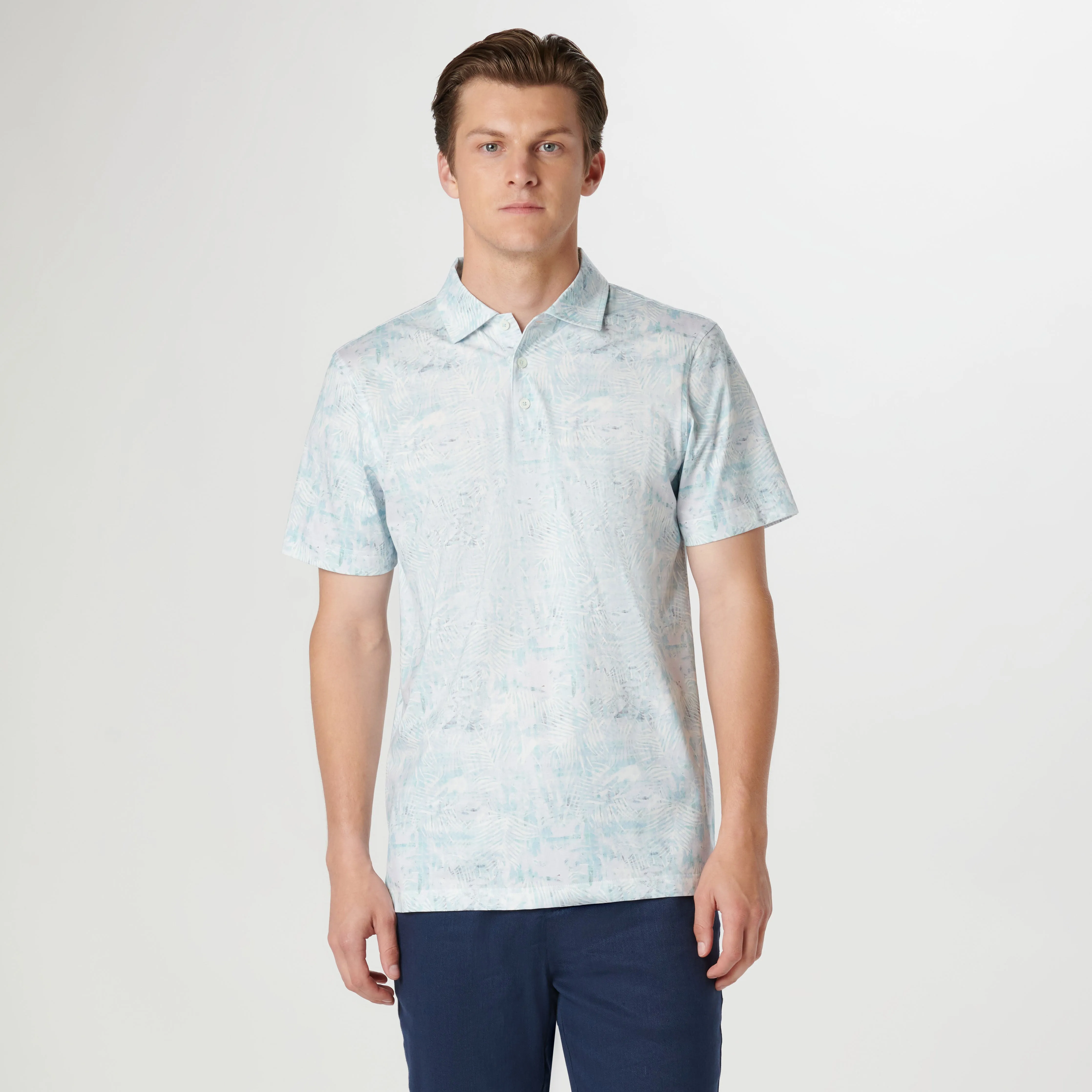 Victor Leaf Print OoohCotton Polo