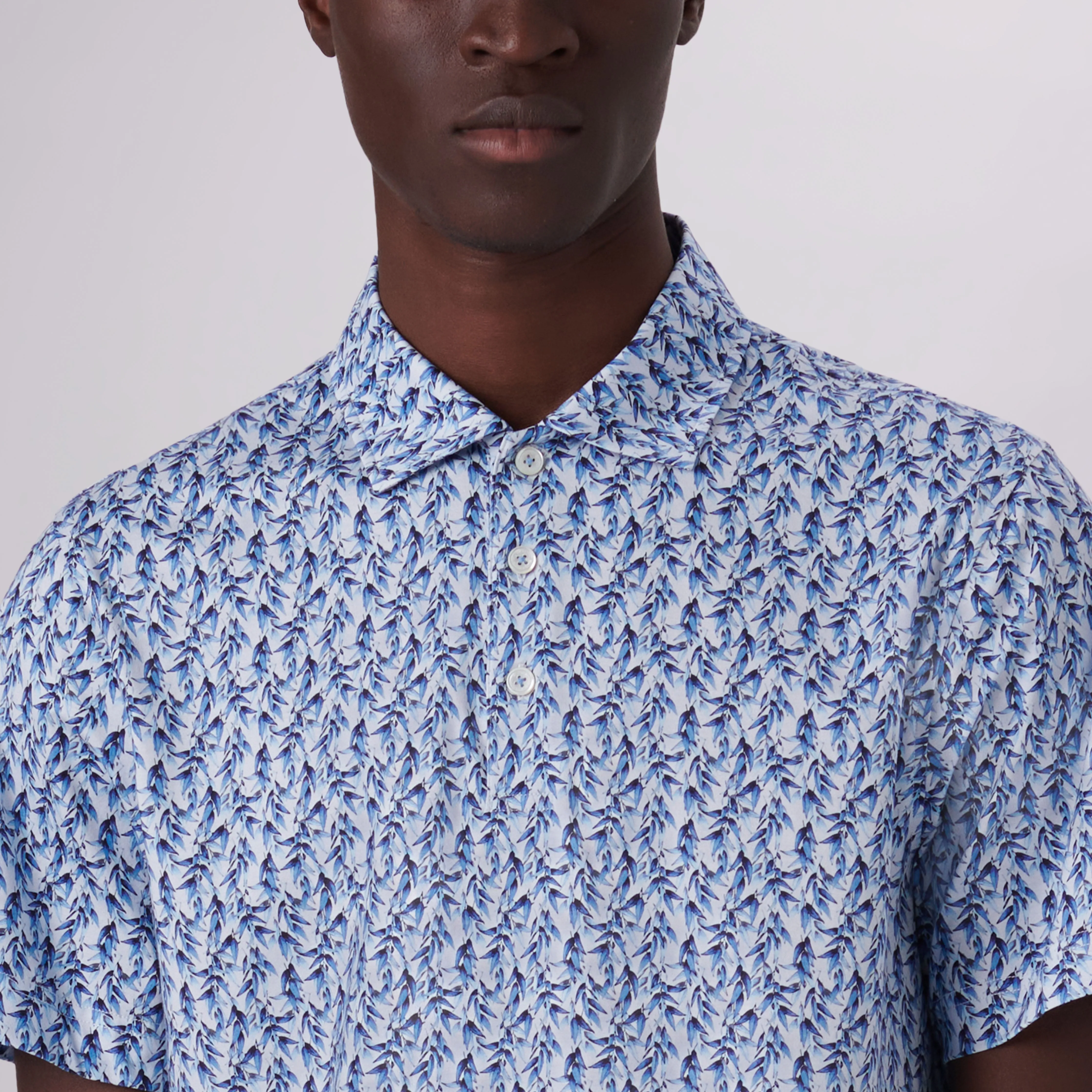 Victor Leaf Print OoohCotton Polo