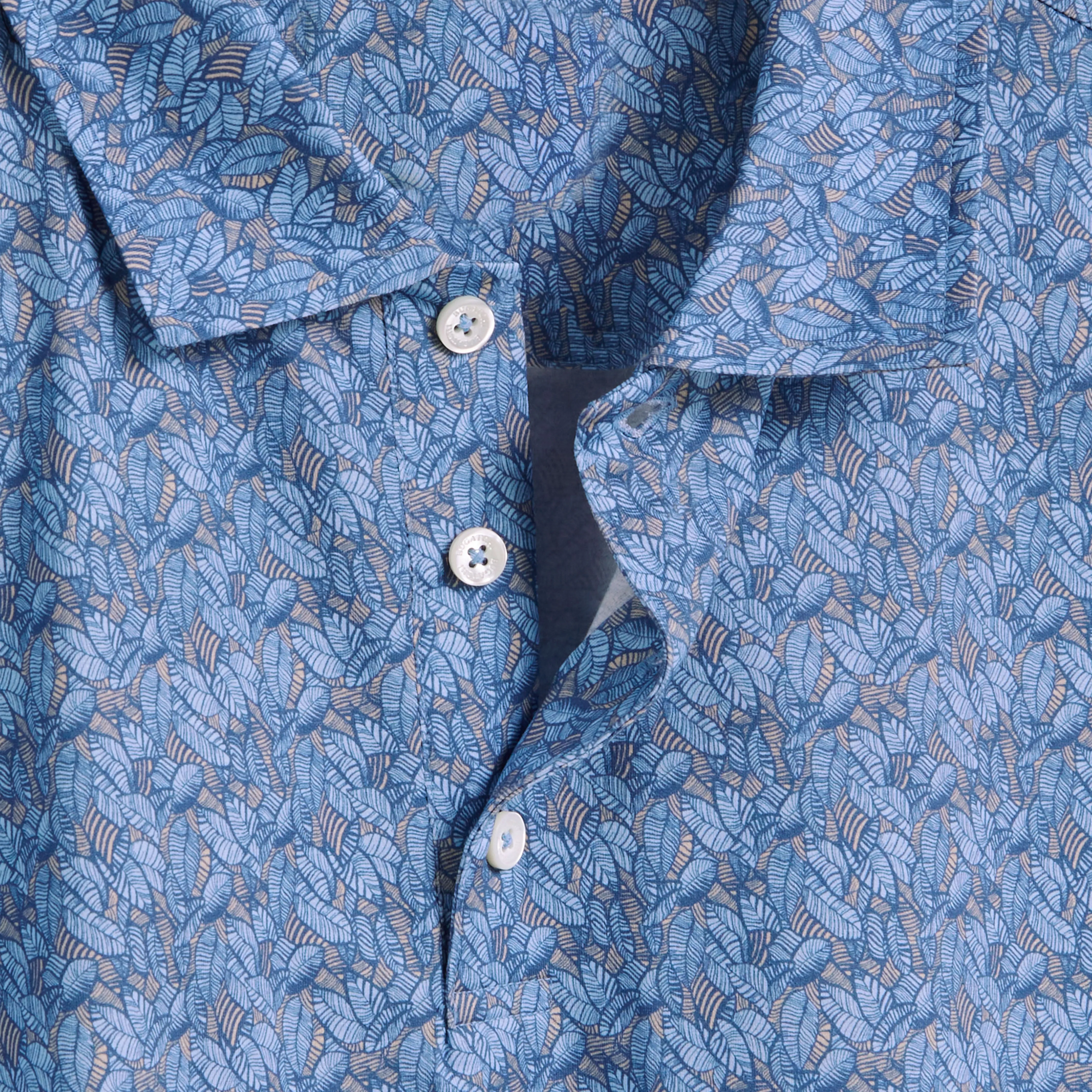 Victor Leaf Print OoohCotton Polo