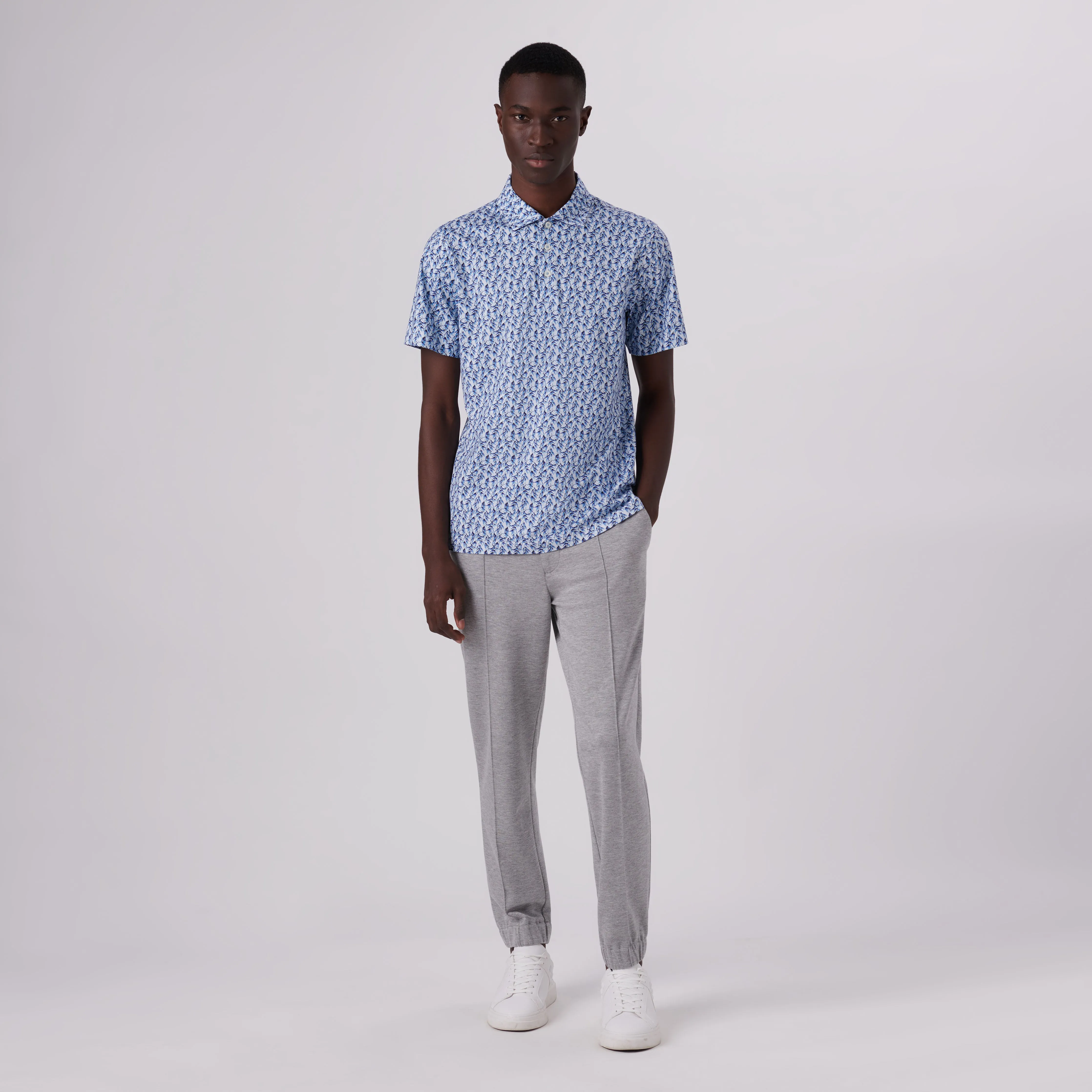 Victor Leaf Print OoohCotton Polo