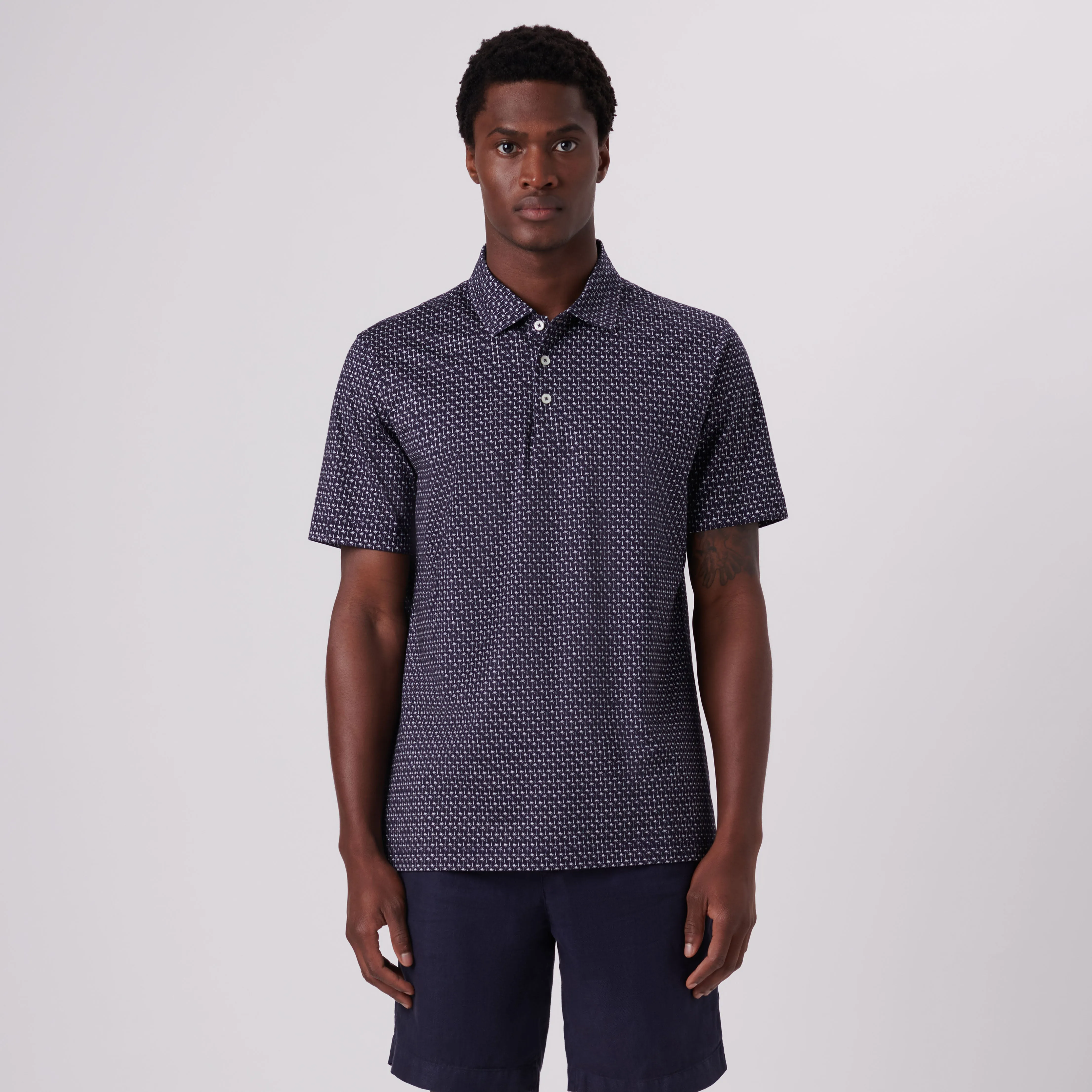 Victor Palm Trees Print OoohCotton Polo