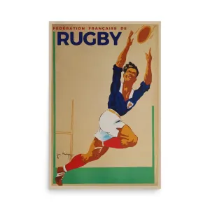 Vintage Federation Francaise De Rugby Poster