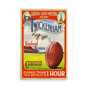 Vintage Twickenham Rugby Poster