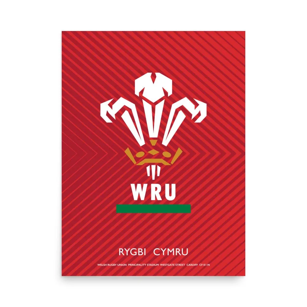 Wales 'RYGBI CYMRU' Logo Poster