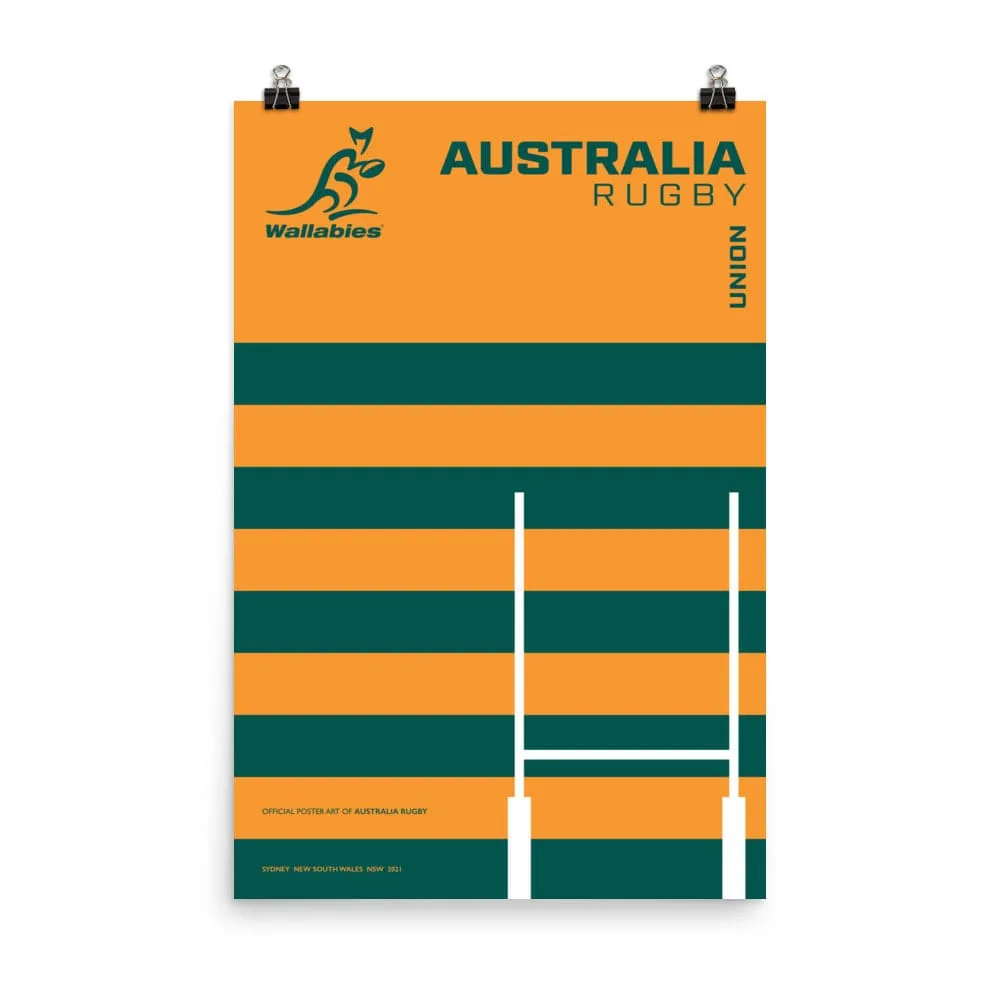 Wallabies Green Stripe Poster