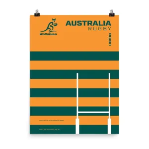 Wallabies Green Stripe Poster