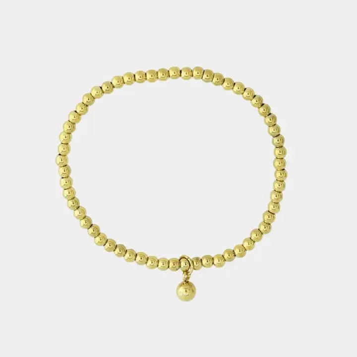 Water resistant bubble bracelet in gold