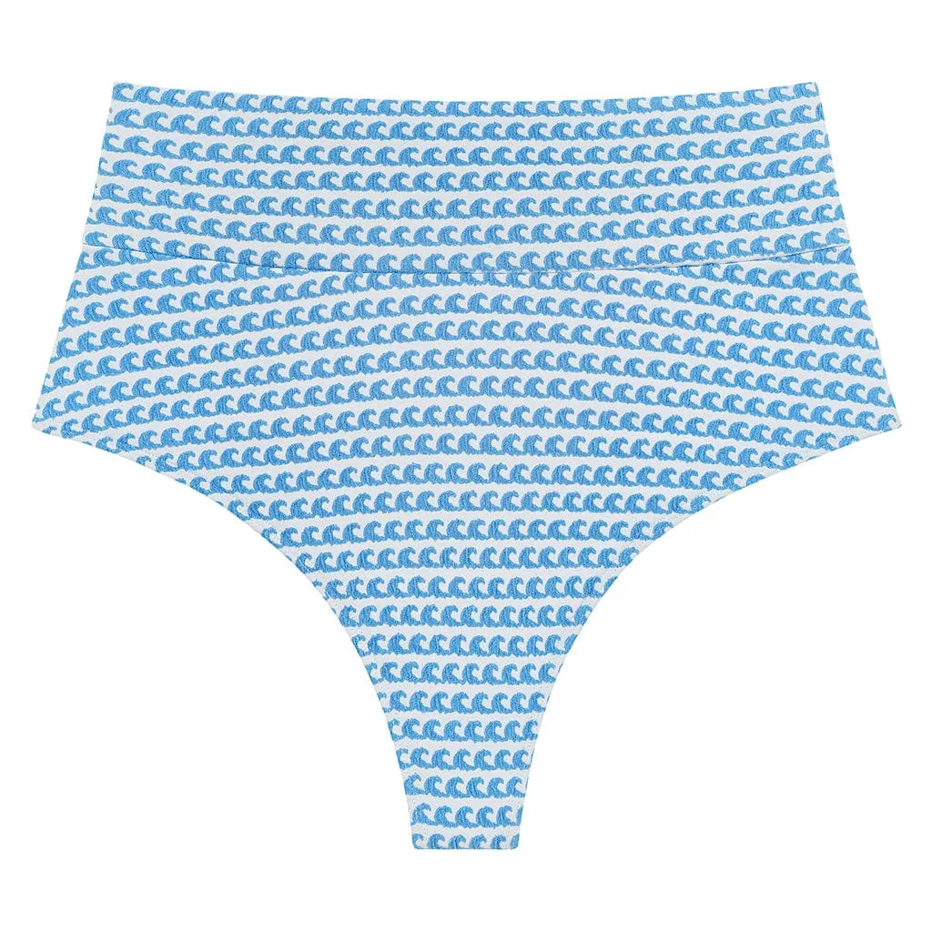 Wave Repeat Added Coverage High Rise Bikini Bottom
