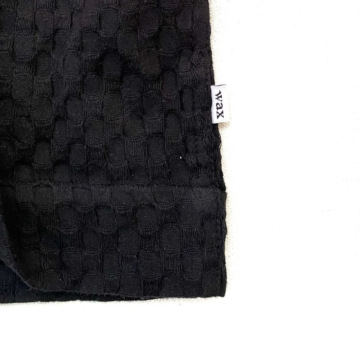 Wax London Lido Black Dobby Cotton Weave Short-Sleeve Shirt