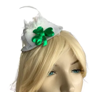 White Shamrock Mini Top Hat
