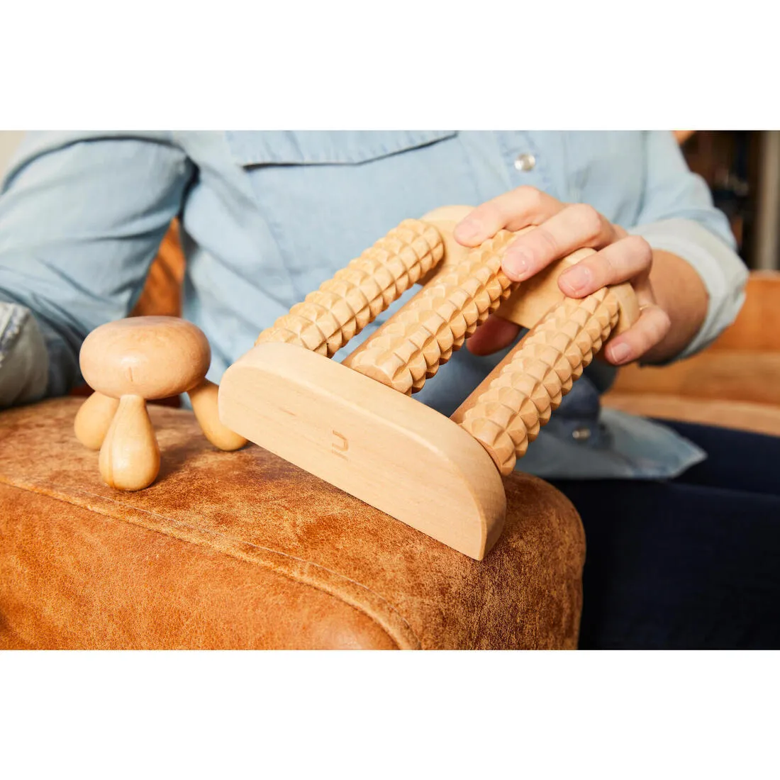 Wooden foot massage tool