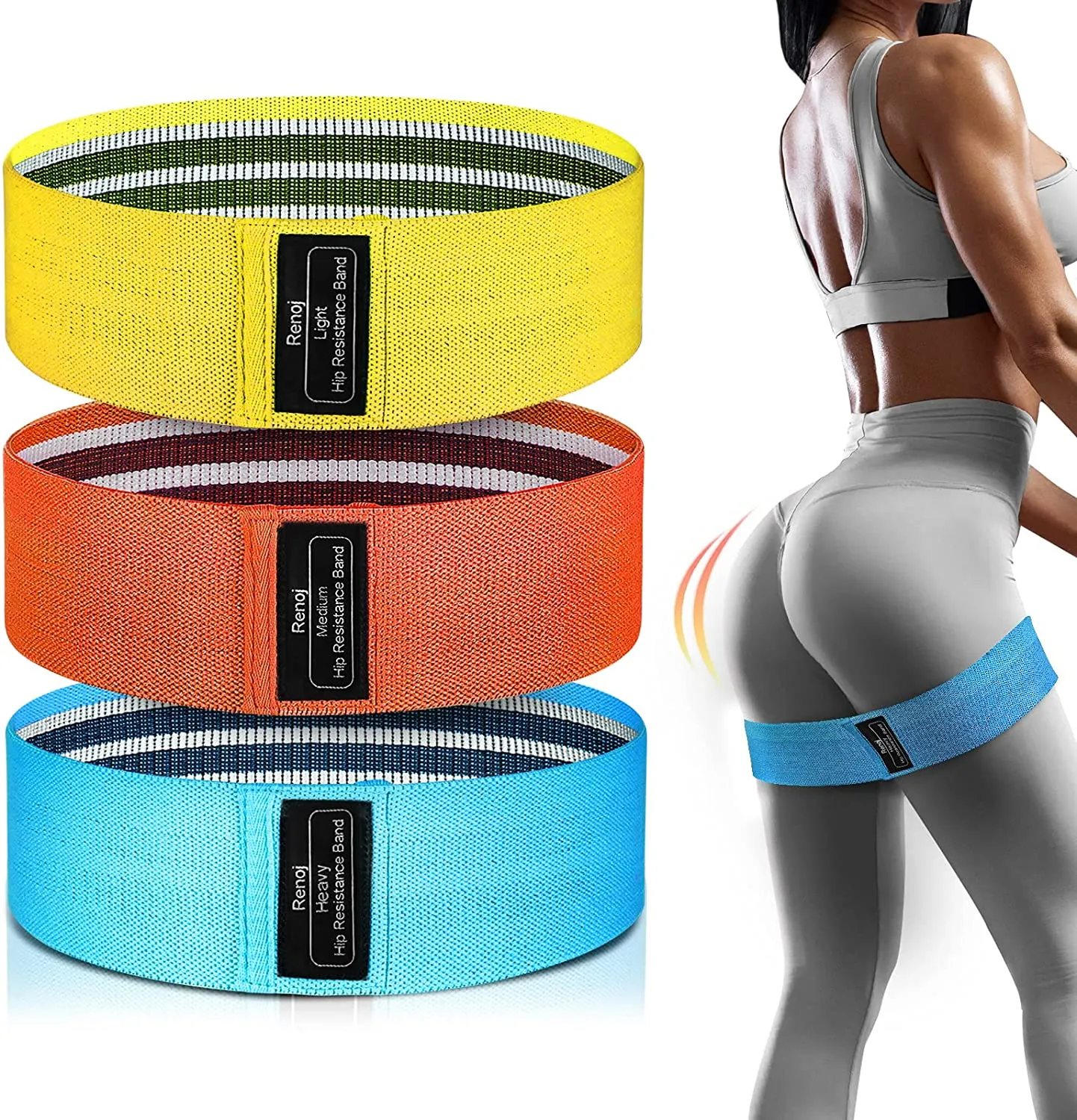 Workout Bands, Resistance Bands for Workout Equipment, 3 Levels Exercise Booty Bands