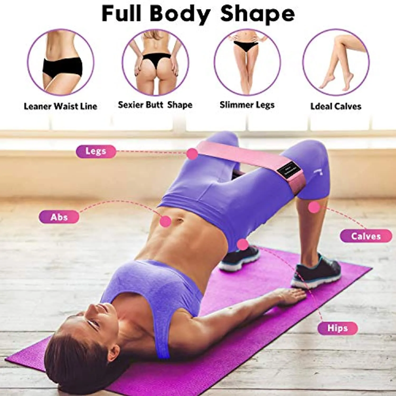 Workout Bands, Resistance Bands for Workout Equipment, 3 Levels Exercise Booty Bands