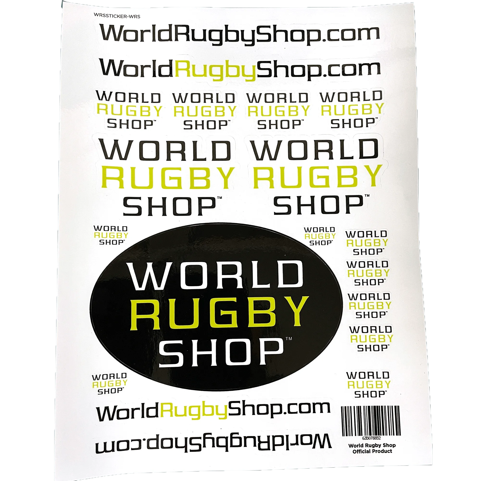 World Rugby Shop Sticker Sheet - 19 Stickers