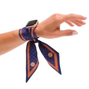 Wristpop - Blue Rugby Stripe Print - 100% Artificial Silk