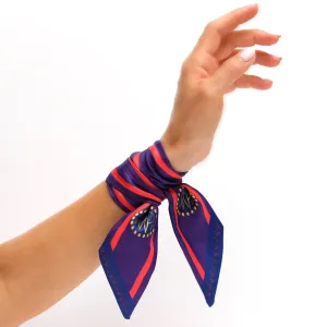 Wristpop - Purple Rugby Stripe Print - 100% Artificial Silk