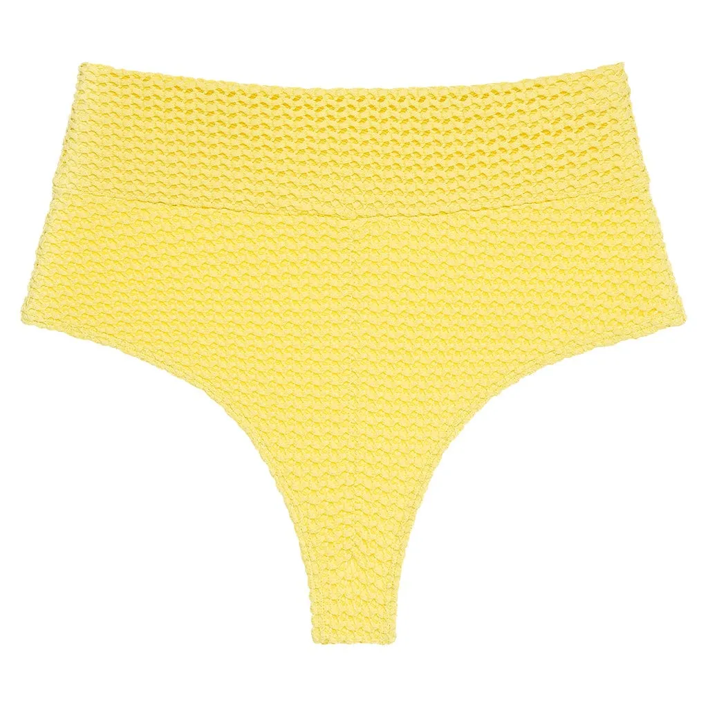 Yellow Crochet High Rise Bikini Bottom