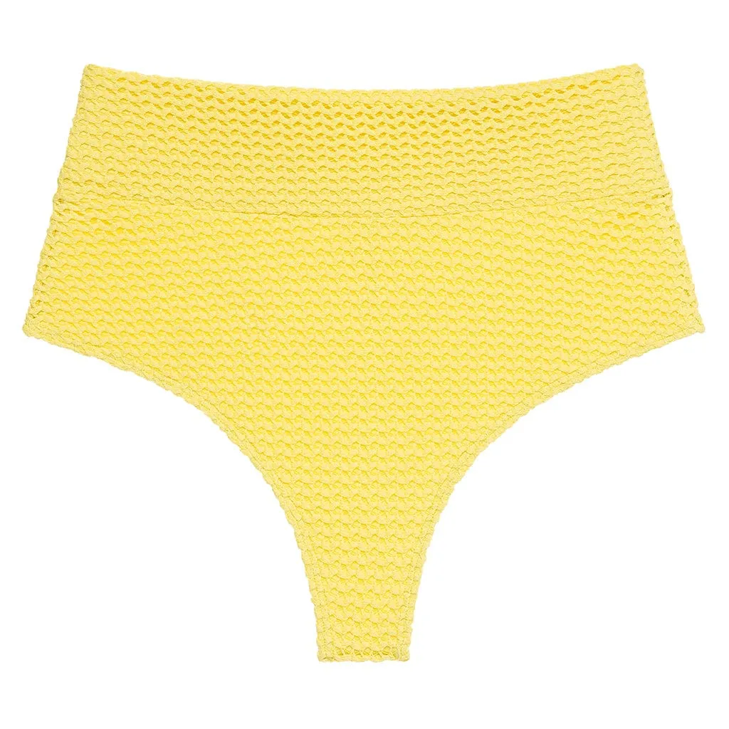 Yellow Crochet High Rise Bikini Bottom