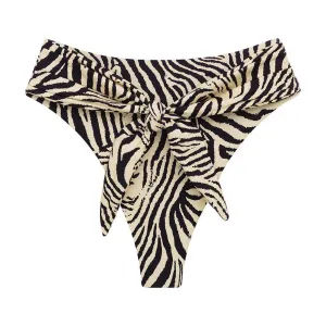 Zebra Paula Tie-Up Bikini Bottom