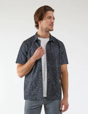 Zephyr Shirt: Black/Carbon Palm Daze