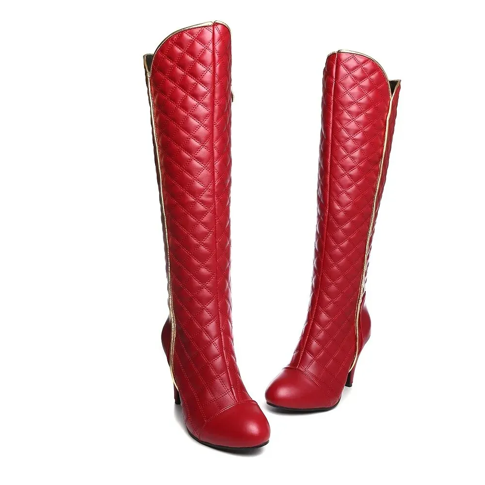 Zogeer Winter Leather Knee High Short Plush Boots
