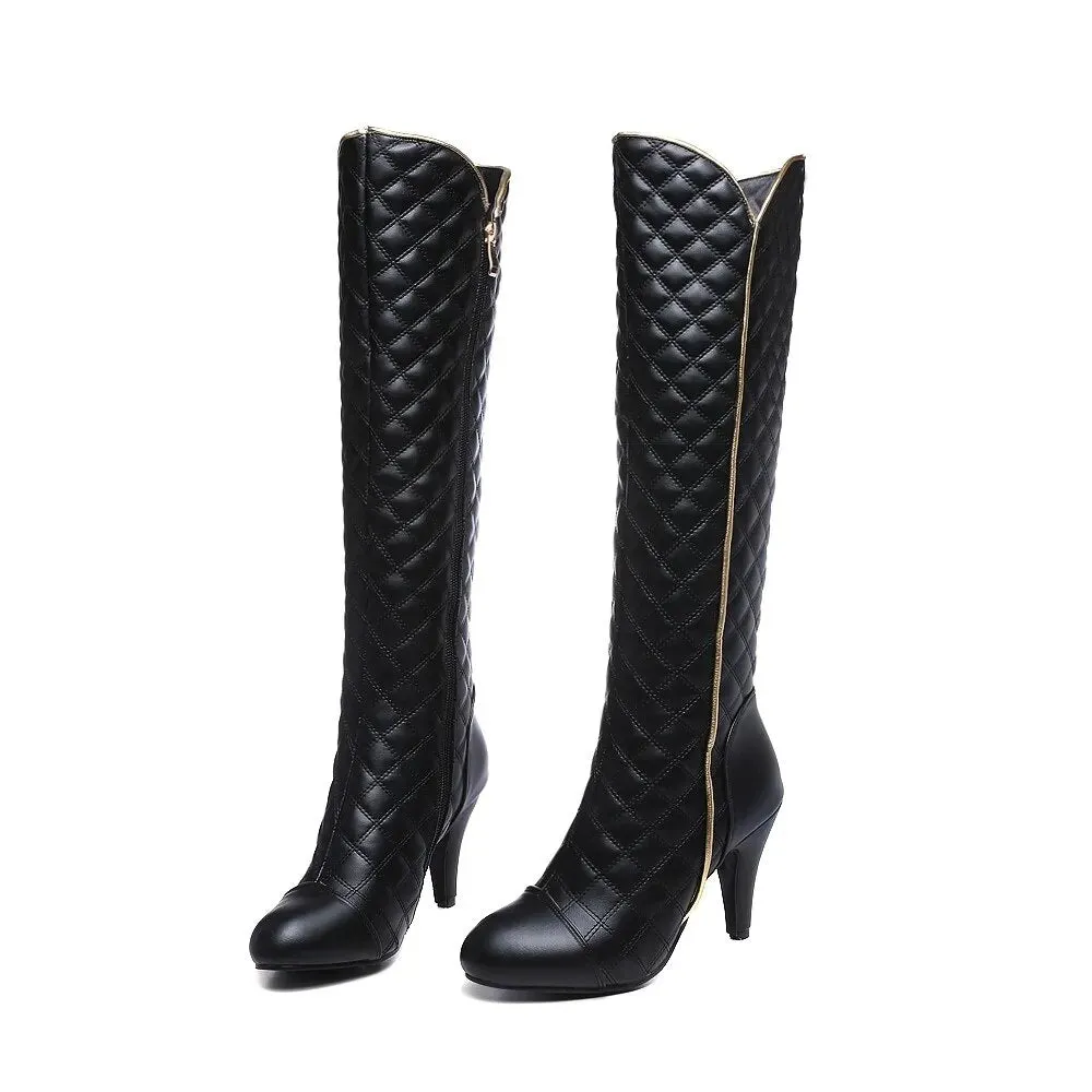 Zogeer Winter Leather Knee High Short Plush Boots