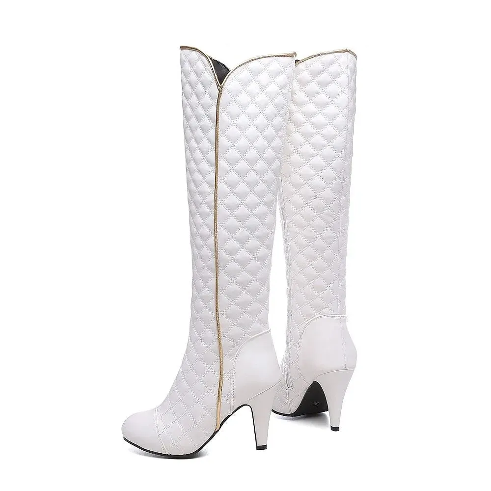 Zogeer Winter Leather Knee High Short Plush Boots